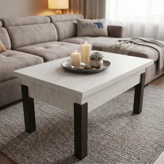 Masa transformabila 4home, Stejar Kraft Alb