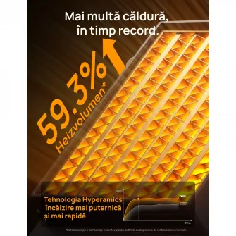Aeroterma Dreo Atom 318, 1500W, Heater Ceramica, Termostat, Eco Mode, Functie Ventilator, Oscilatie 70°, Timer 12h, Silentios, Display LED, Telecomanda, Negru&Argintiu