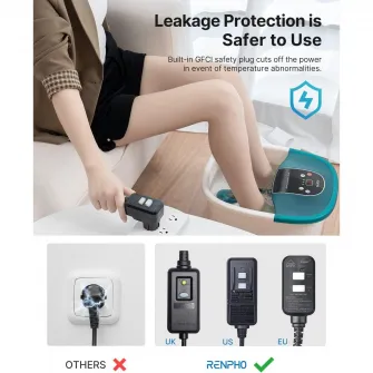 Aparat de hidromasaj picioare Renpho X002, Masaj Shiatsu, Masaj cu apa, 22 role, Caldura, Bule, vibratii, control temperatura, Set pedichiura