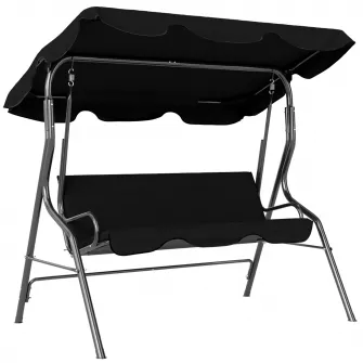 Balansoar, Outsunny, Otel, poliester,170cm x 110cm x 153cm, Negru
