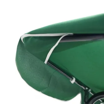 Balansoar de gradina cu umbrar DeHome Joy L2000 verde, 3 locuri, 170 x 115 x 153 cm, 150 kg greutate suportata