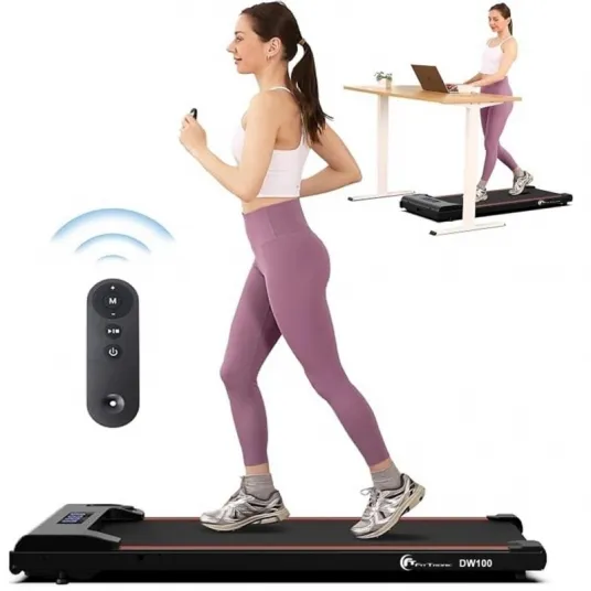 Banda de alergare electrica FitTronic® Delta Walk 100, motor 2 CP, viteza pana la 6 km/h, greutate admisa 100 kg, telecomanda inclusa, compacta, usor de depozitat