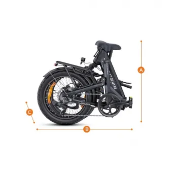 Bicicleta Electrica ENGWE L20 3.0 Boost, 250W, 48V 13.5Ah, Autonomie 135km, Anvelope 20x3.0'', 7 Viteze, Negru
