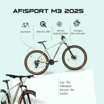 Bicicleta Mtb Afisport M3 2025 - 29 inch, M, Gri