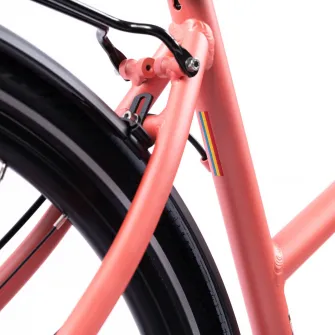 Bicicleta Oras Pegas Hoinar 28 Inch M Roz, Cadru Aluminiu, Shimano 1x9 Viteze, Frane Hidraulice Disc