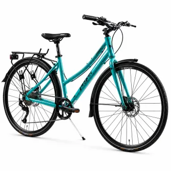 Bicicleta Oras Pegas Hoinar 28 Inch M Turcoaz, Cadru Aluminiu, Shimano 1x9 Viteze, Frane Hidraulice Disc