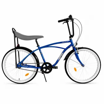 Bicicleta Oras Pegas Strada 1 26 Inch M Albastru, Cadru Otel, 1 Viteza, Frane V-Brake, Design Retro Urban