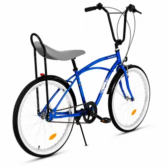 Bicicleta Oras Pegas Strada 1 26 Inch M Albastru, Cadru Otel, 1 Viteza, Frane V-Brake, Design Retro Urban