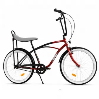 Bicicleta Oras Pegas Strada 1 26 Inch M Maro/Gri, Cadru Aluminiu, 1 Viteza, Frane V-Brake, Design Retro Urban