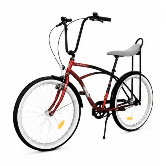 Bicicleta Oras Pegas Strada 1 26 Inch M Maro/Gri, Cadru Aluminiu, 1 Viteza, Frane V-Brake, Design Retro Urban