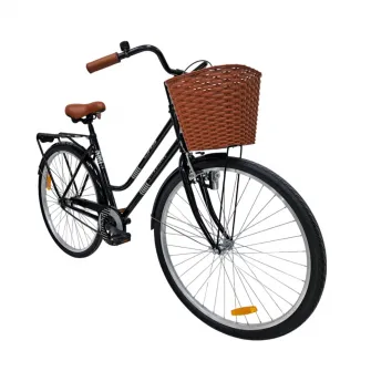 Bicicleta pentru oras DHS Citadinne 2812, roata 28 inch, frana V-Brake fata / Torpedo spate, cos fata, portbagaj, aparatori noroi, negru