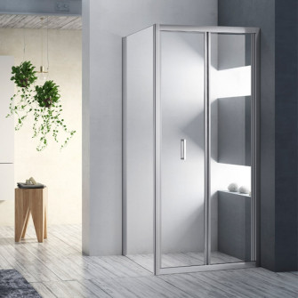 Cabina de dus patrata Diplon BR5761CA-80, Sticla securizata 6mm, Profil cromat, 80x80x185cm, Sticla transparenta