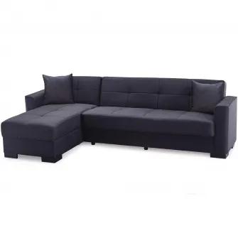 Coltar extensibil Modella Poyraz, dimensini 265X74X80 cm, suprafata dormit 103x235 cm, culoare gri antracit