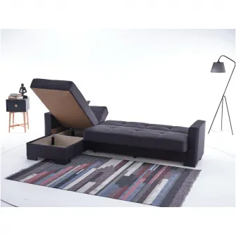Coltar extensibil Modella Poyraz, dimensini 265X74X80 cm, suprafata dormit 103x235 cm, culoare gri antracit