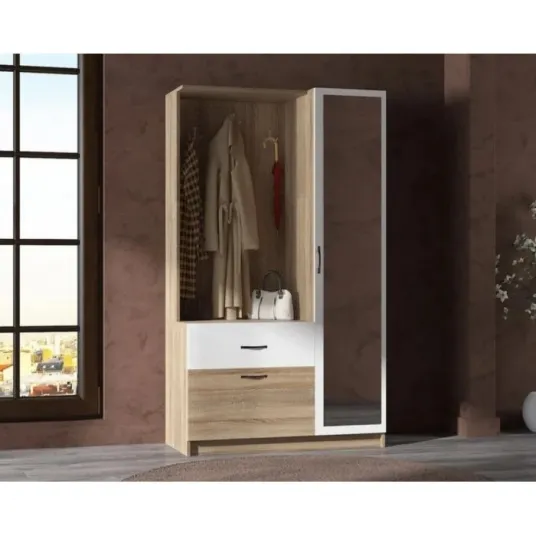 Cuier Carla Sonoma si Alb 100x180x34