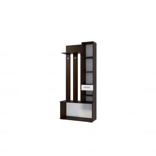Cuier Nica, wenge si alb, 91 x 203 x 35 cm