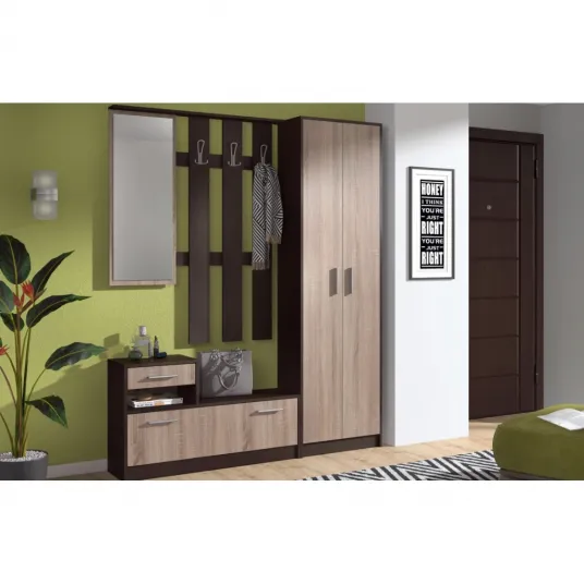 Cuier Praga Wenge si Sonoma 155x190x27 cm