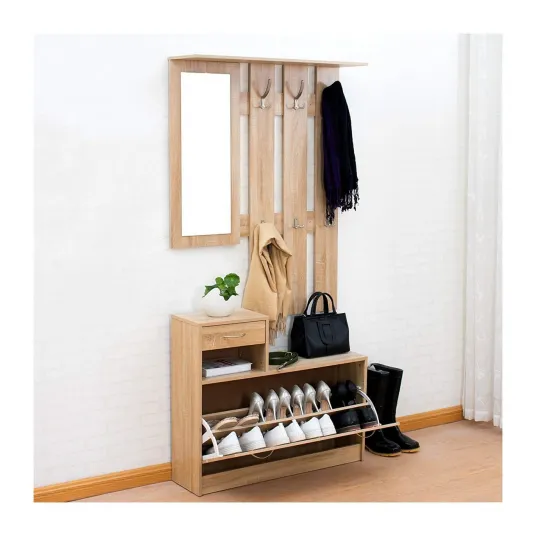 Cuier cu pantofar SOUL, sonoma,190x100x24 cm