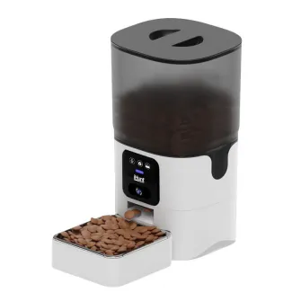 Hranitor automat pentru animale de companie iHunt Smart Pet Feeder 6L Cam, Programabil, Two-Way Talk, Multifunctional, Aplicatie iHuntHome, Contol Portii, Alimentare Dubla 6L, Alb
