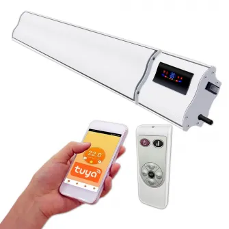 Incalzitor electric cu termostat, aplicatie mobila, 1800W si 900W, ElectricSun, alb, 120x15x6cm