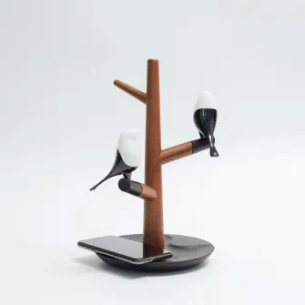 Lampa Ambientala iHunt cu Incarcare Wireless, Lemn inchis