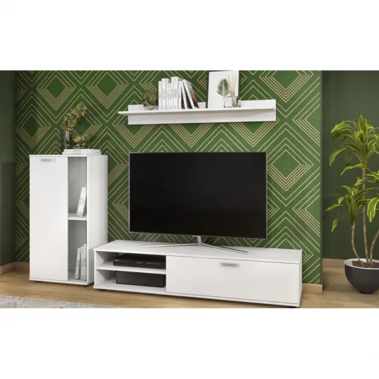 Mobila Living City Alb 202x102x40 cm