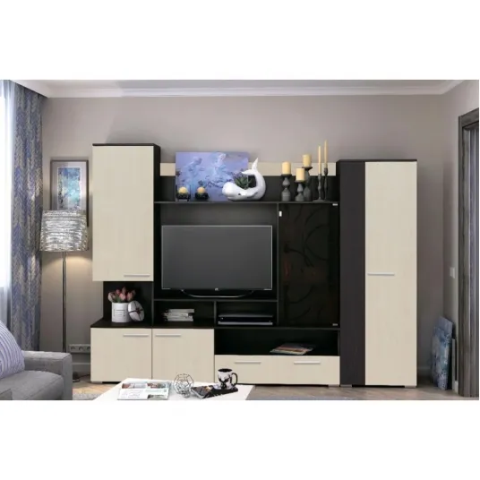 Mobila Living Como Wenge&Alb 260x41x194 cm