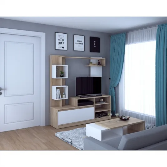 Mobila Living Idento Sonoma&Alb 150x38x160