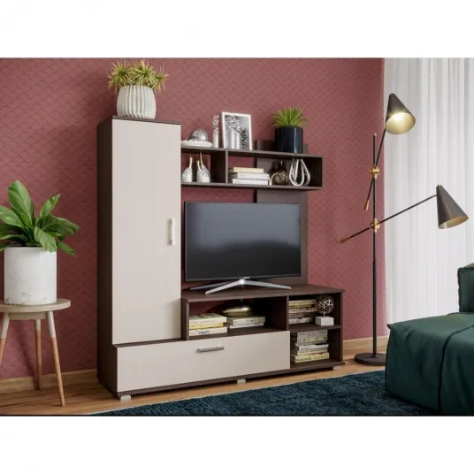 Mobila Living Mini Wenge&Alb 150x44x150 CM