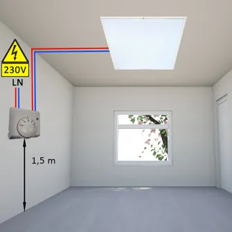 Panou radiant ElectricSun 600W, cu infrarosu, cu termostat, sistem de incalzire electric, T?V GS, Alb