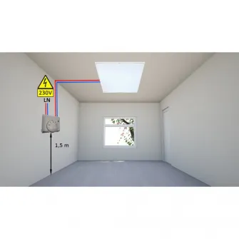 Panou radiant ElectricSun 720W, cu infrarosu, cu termostat, sistem de incalzire electric, T?V GS, Alb