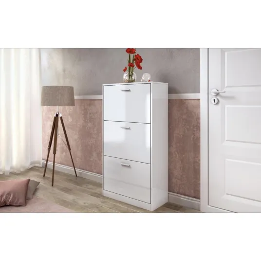 Pantofar Lino Alb 3 Usi 64 x 121 x 29 cm