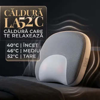 Perna de masaj cervical si lombar iHunt SPA Massage DreamRelax 4D Pillow, Masaj prin framantare 4D, Incalzire infrarosu, Auto & Acasa