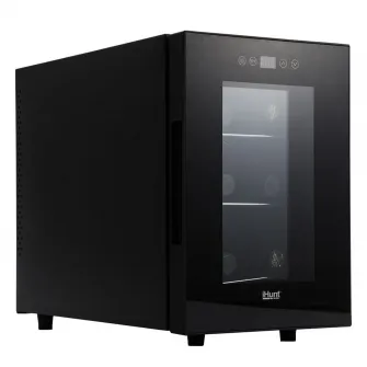 Racitor pentru vin iHunt Wine Cooler, 30W, 16l, 6 sticle, Panou control tactil cu afisaj electronic, Geam Dublu Securizat Anti UV, Black
