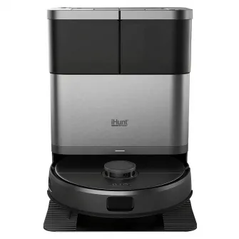 Robot aspirare si mop iHunt BRO Robo Clean V9 Dual-Laser AI, Putere 10.000Pa, Statie Autogolire 20.000Pa, Autonomie 180 min, Navigatie LiDAR 3D, Control Aplicatie, Negru