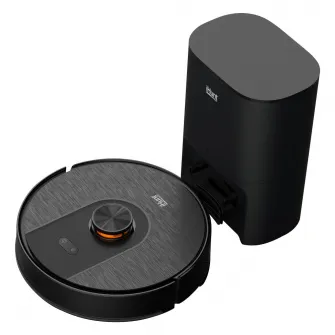 Robot de aspirare iHunt BRO Robo Clean V6 AutoBase, WiFi, Aspirare si Spalare Mop Simultan, Statie de golire, 45W, Autonomie 120 min, 5000Pa, Colectare automata a prafului, Rezervor Apa, Aplicatie Android iOS, Black