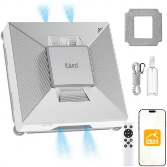 Robot pentru curatarea geamurilor iHunt Window 7 SUPREME 4X Spray, Putere 72W, Aspiratie 2500Pa, 4 Duze de pulverizare, Rezervor 60ml, Navigatie Giroscop, Protectie anti-cadere UPS 40 min, Motor Brushless, Control Aplicatie/Telecomanda