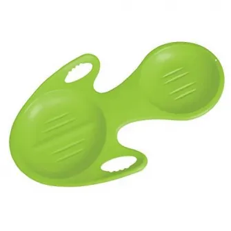 Sanie glider dublu zapada, DHS, 52x85x9 cm, verde, din PVC, greutate maxima 30 kg