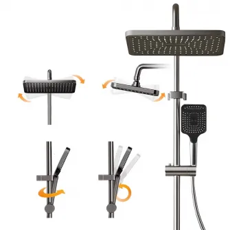 Set de dus smart cu baterie, iHunt C846, Display LED, afisaj digital, 4 moduri de curgere a apei, ajustabil