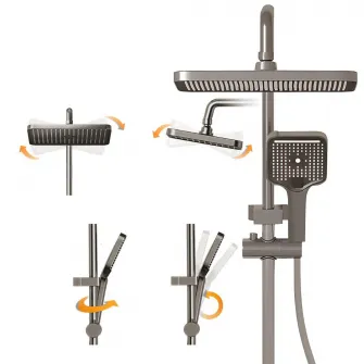 Set de dus smart cu baterie, iHunt C86, Display LED, afisaj digital, 4 moduri de curgere a apei, ajustabil