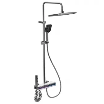 Set de dus smart cu baterie, iHunt MZ130GR, Display LED, afisaj digital, 4 moduri de curgere a apei, ajustabil