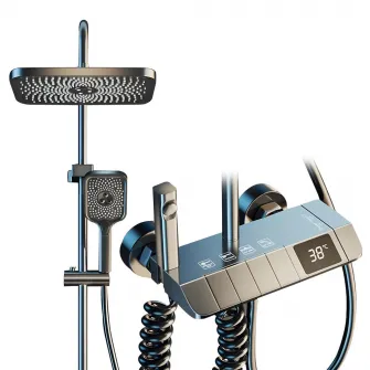 Set de dus smart, iHunt HP060GR, Display LED, afisaj digital, 4 moduri de curgere, ajustabil