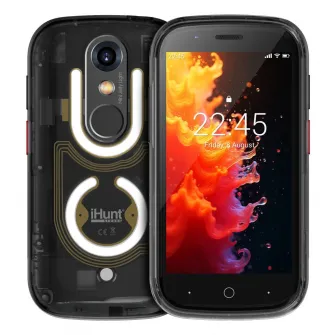 Telefon mobil iHunt Mini Jelly Light, 4G, Dual SIM, 3.0-inch, Helio G99 Octa-Core, 8GB RAM, 256GB, Camera 48MP + 8MP, GPS, NFC, 2000mAh, Incarcare Wireless, Amprenta, Android 13