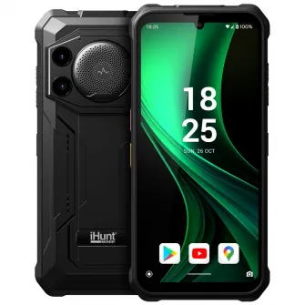 Telefon mobil iHunt Titan Music P11001 Ultra, 4G, Dual SIM, Octa-Core, 6.75-inch IPS, 8GB RAM, 128GB, Camera 50MP + 5MP, Big Speaker, Baterie 10000mAh, Android 15, Black