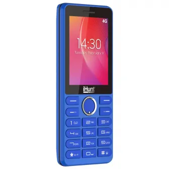 Telefon mobil iHunt i7 4G 2021, Dual SIM, 128MB, 64MB RAM, 4G, Blue