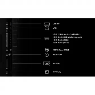 Televizor TCL MiniLed Art 85A400 Pro, 214 cm, Smart Google TV, 4K Ultra HD, 144Hz, Clasa E (Model 2026)