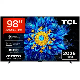 Televizor TCL QD-MiniLed 98P8L, 248 cm, Smart Google TV, 4K Ultra HD, 144Hz, Clasa E (Model 2026)
