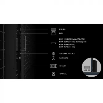 Televizor TCL RGB-MiniLed 98RM9L, 248 cm, Smart Google TV, 4K Ultra HD, 144Hz, Sunet Bang & Olufsen, Clasa F (Model 2026)