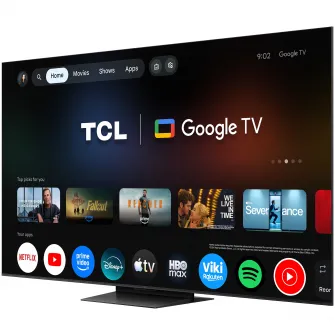 Televizor TCL SQD-MiniLed 75C7L, 189 cm, Smart Google TV, 4K Ultra HD, 144Hz, Sunet Bang & Olufsen, Clasa E (Model 2026)