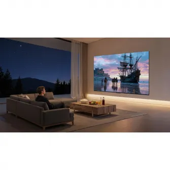 Televizor TCL SQD-MiniLed 75C7L, 189 cm, Smart Google TV, 4K Ultra HD, 144Hz, Sunet Bang & Olufsen, Clasa E (Model 2026)